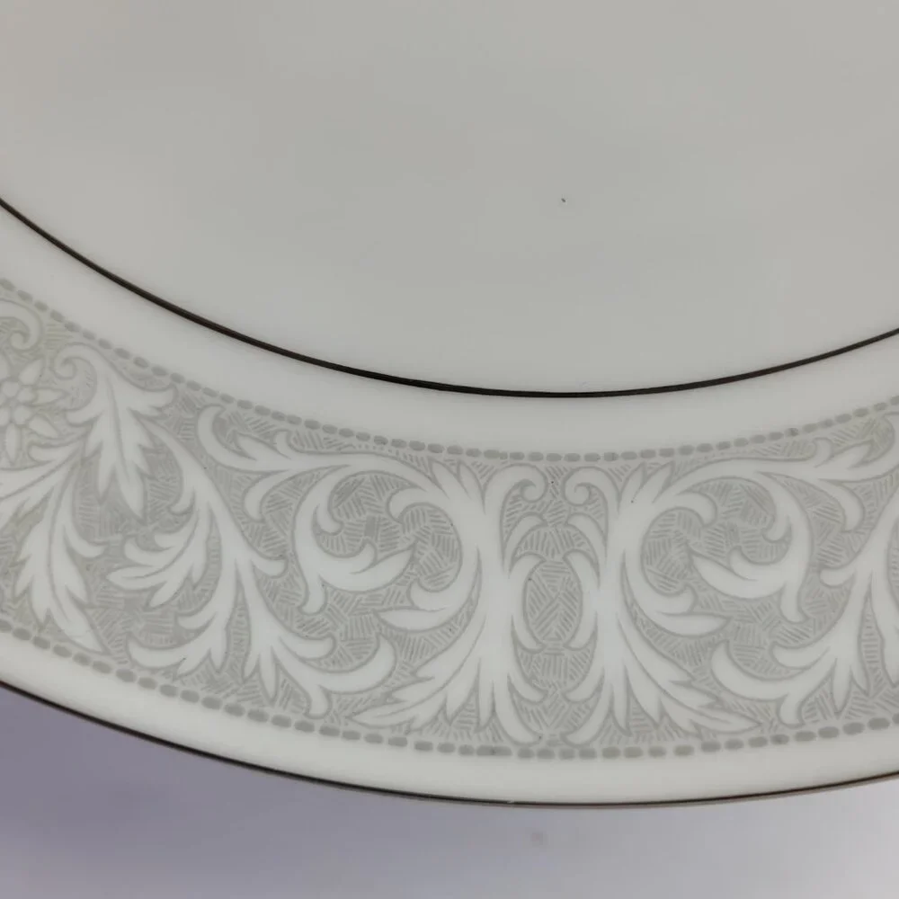 Imperial China Whitney Chop Plate White Gray Band Leaf Scrolls W. Dalton